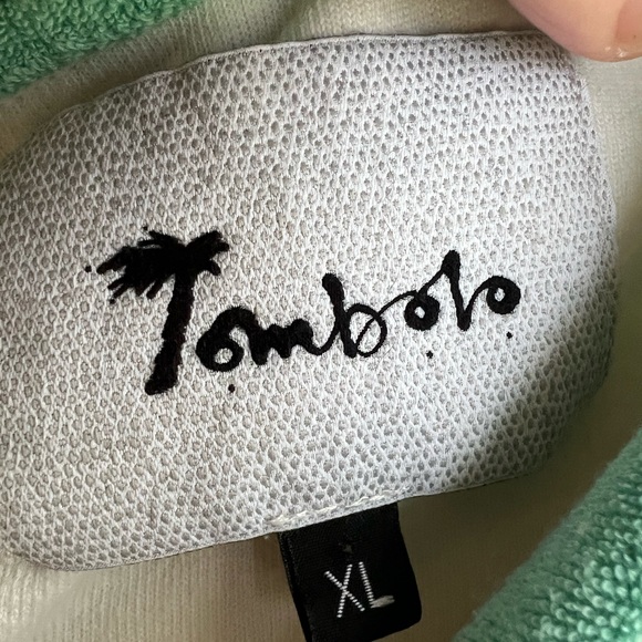 Tombolo Terry Cloth Zip Polo Shirt Flamingo Alligator Organic Cotton XL Resort - Picture 5 of 9